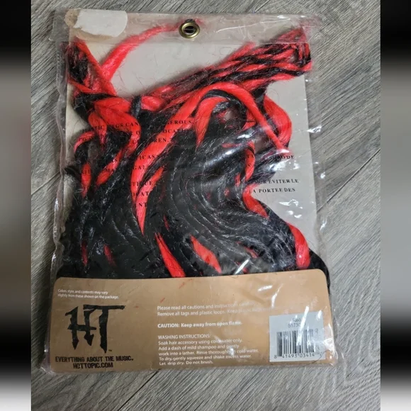 Black and red Dreadlocks ponytail - Picture 2 of 6